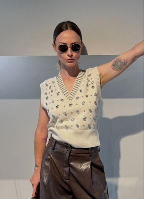 GILET IN MAGLIA MISTO LANA