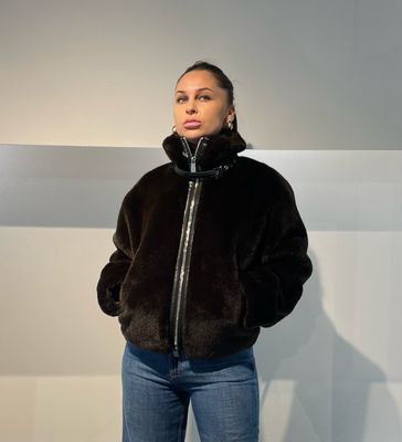 GIACCA BLOUSON EFFETTO PELLICCIA