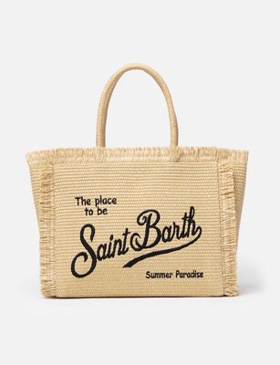 BORSA A SPALLA VANITY EFFETTO PAGLIA