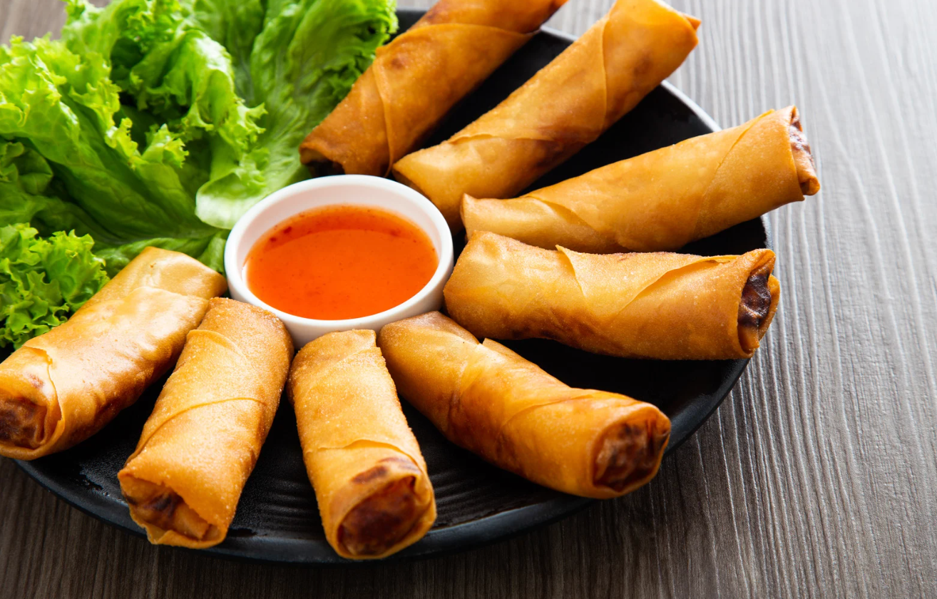 Springroll peking eend met hoisinsaus
