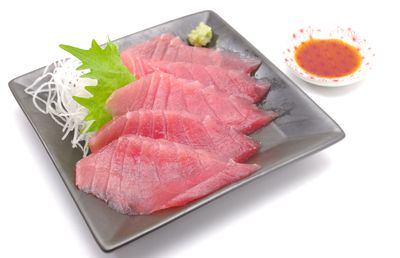 Tonijn sashimi met edamame