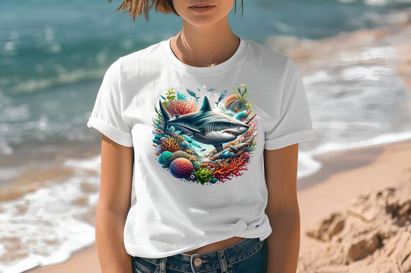 Shark Week Fanatic Shark front design on a Premium T-Shirt - Sea Life Outfitters