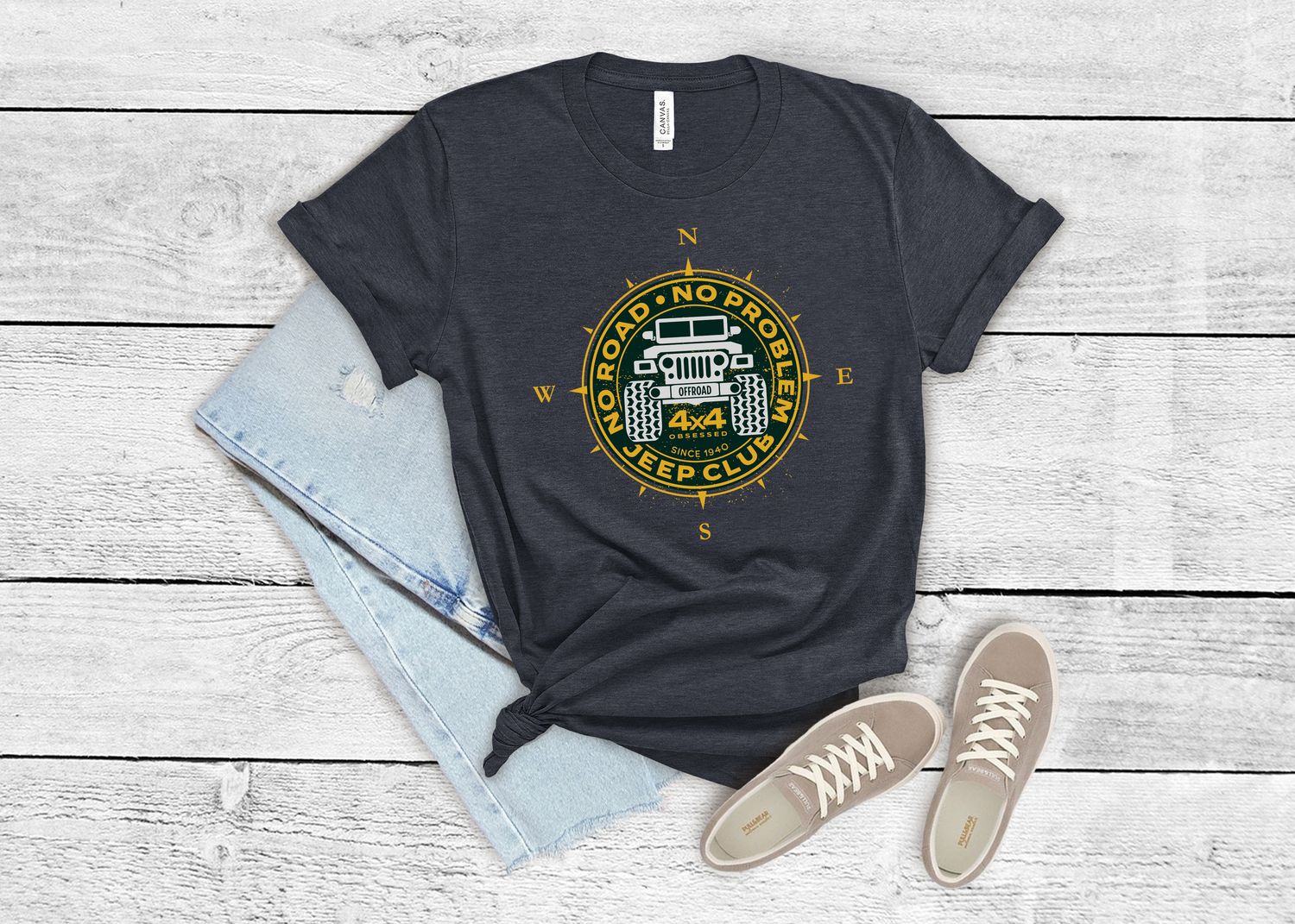 “No Roads, No Problem: Vintage Jeep Compass Emblem. Gift for JEEP and offroad lovers.