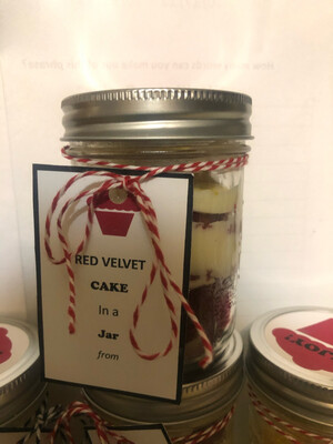Red Velvet Cake In a Jar - Half Pint Jars