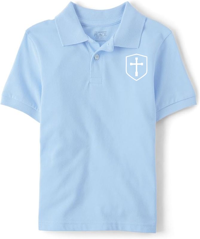 Polo Short Sleeve Light Blue with White Shield
