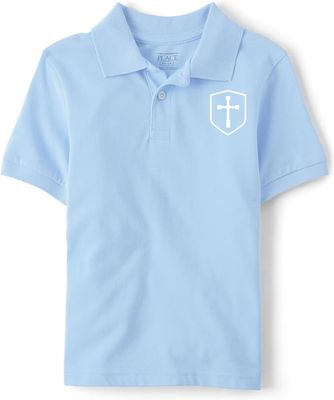 Polo Short Sleeve Light Blue with White Shield