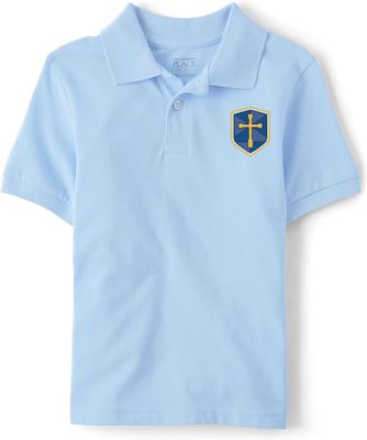Polo Short Sleeve Light Blue with Blue Shield