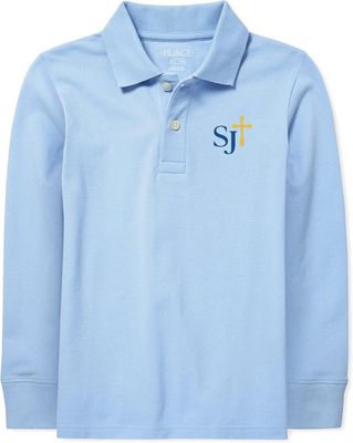 Polo Long Sleeve Light Blue with Blue/Gold Logo