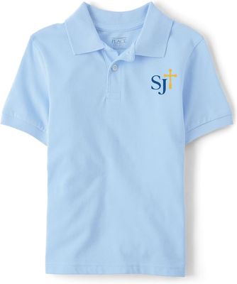 Polo Short Sleeve Light Blue with Blue/Gold Logo