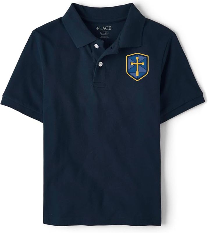 Polo Short Sleeve Navy with Blue Shield