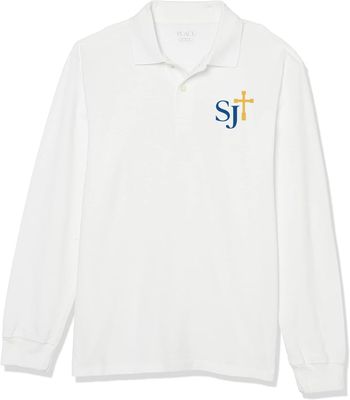 Polo Long Sleeve White with Blue/Gold Logo