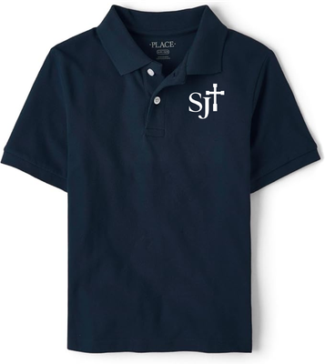 Polo Short Sleeve Navy with White Logo