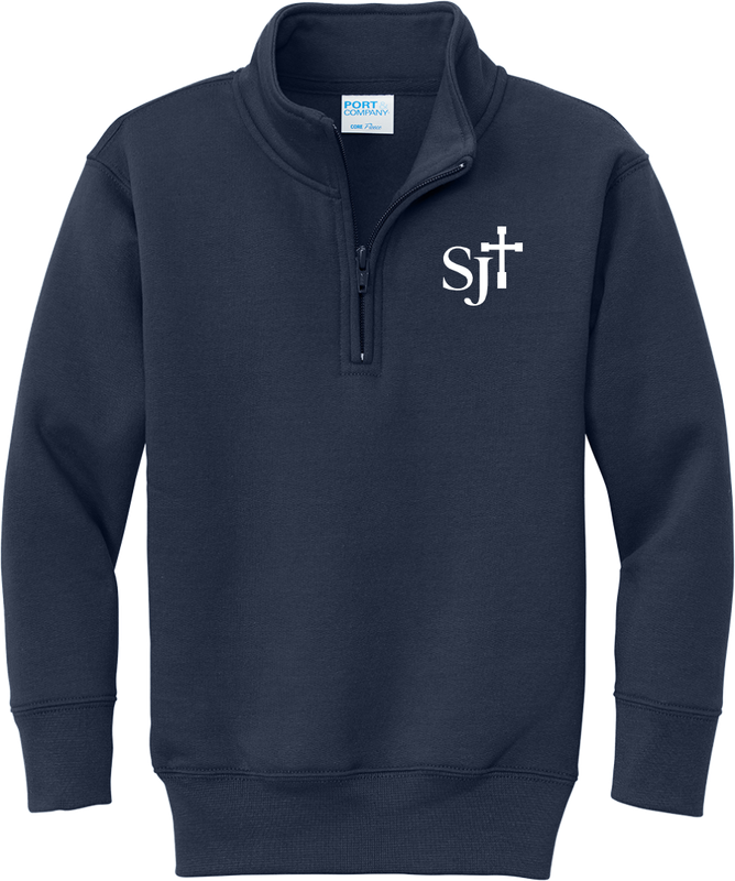 1/4 Zip Navy Fleece with White Logo