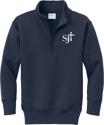 1/4 Zip Navy Fleece with White Logo