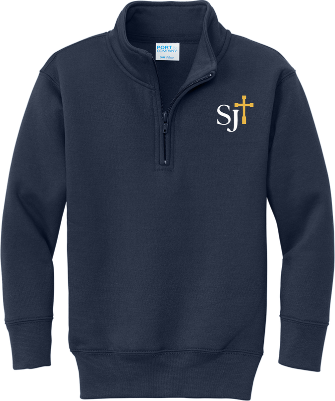 1/4 Zip Navy Fleece with White/Gold Logo