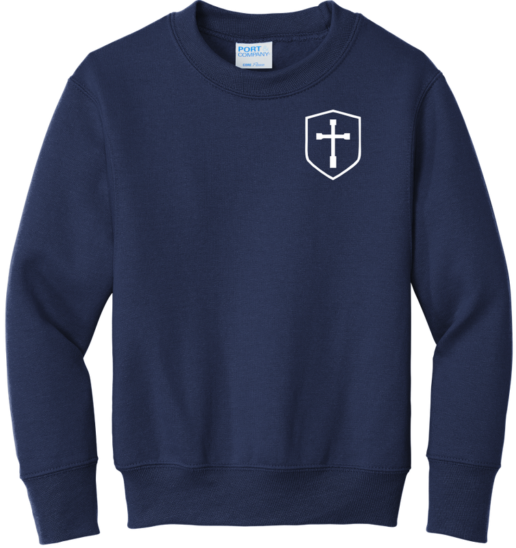 Crewneck Fleece with White Shield