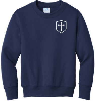 Crewneck Fleece with White Shield