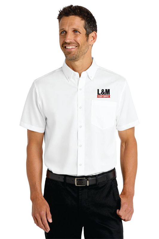 Port Authority® Short Sleeve SuperPro™ Twill Shirt White