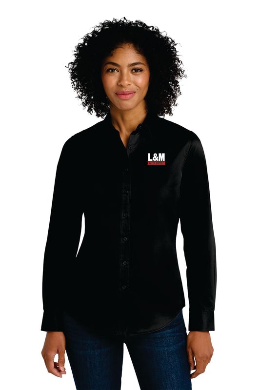 Port Authority® Women's SuperPro™ Twill Shirt Black
