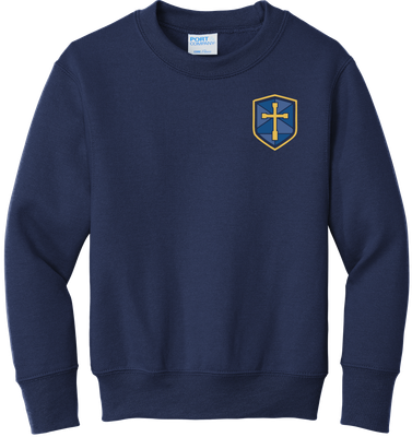 Crewneck Fleece with Blue Shield