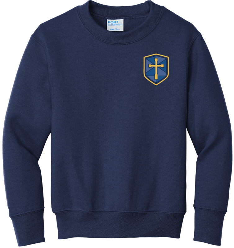 Crewneck Fleece with Blue Shield