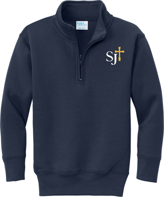 1/4 Zip Navy Fleece with White/Gold Logo