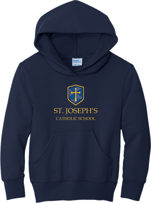 Pullover Hoody Chest Logo -Navy