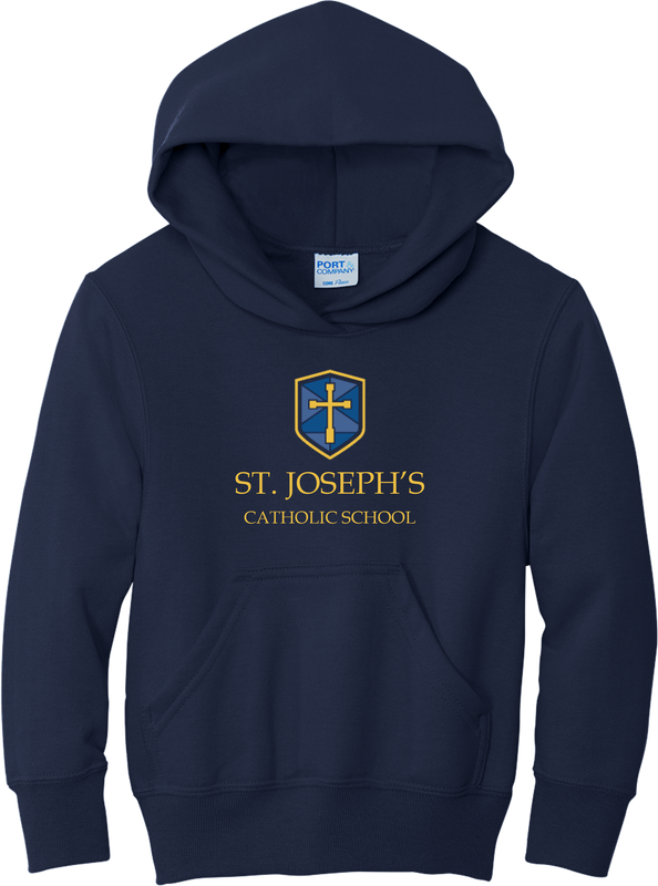 Pullover Hoody Chest Logo -Navy