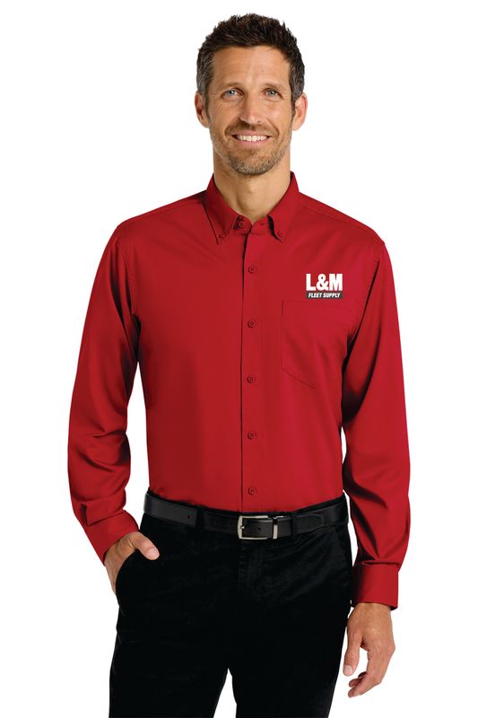 Port Authority® SuperPro™ Twill Shirt Red