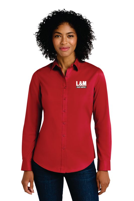 Port Authority® Women's SuperPro™ Twill Shirt Red