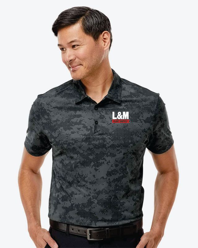 Men's All Over Camo Print Polo - A550GRY