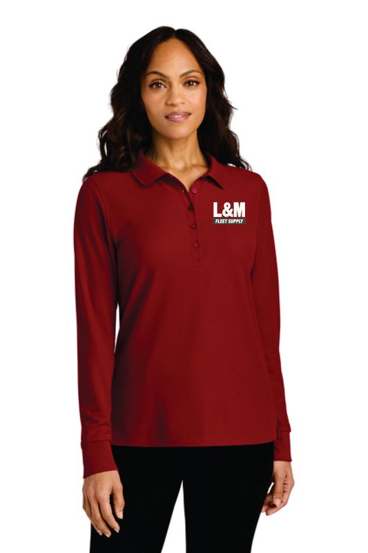 Port Authority® Women’s Wearever Signature Pique Long Sleeve Polo Red