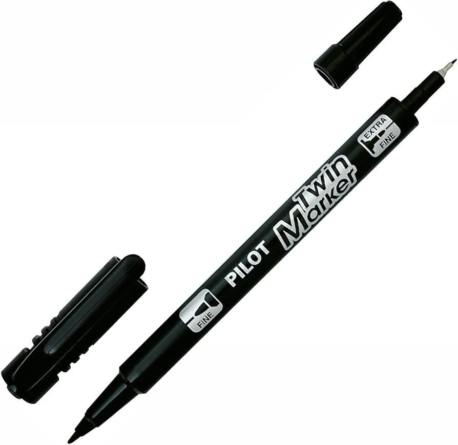 MARKER - PERMANENT TWIN MARKER BLACK SCA-TM-L BRAND PILOT