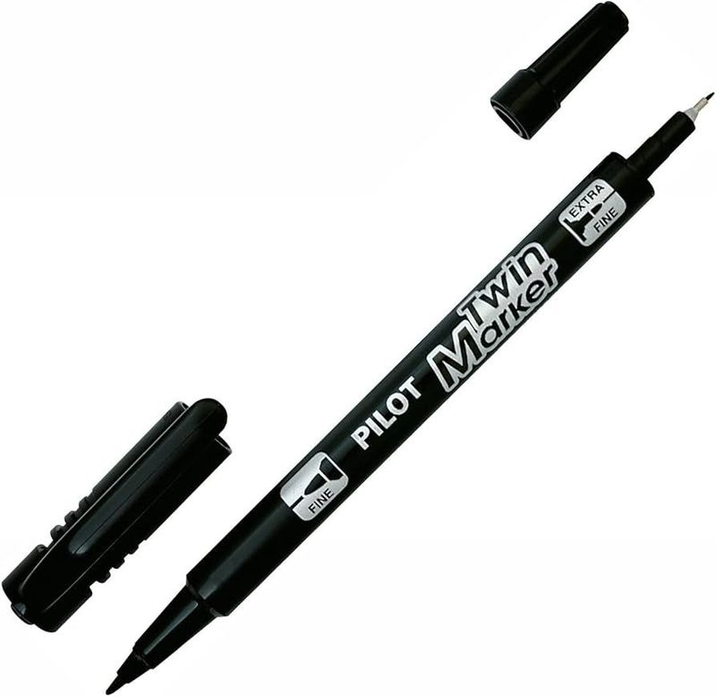 MARKER - PERMANENT TWIN MARKER BLACK SCA-TM-L BRAND PILOT