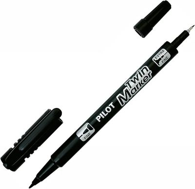 MARKER - PERMANENT TWIN MARKER BLACK SCA-TM-L BRAND PILOT