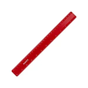 RULER PLASTIC 30 CM COLOR RED 7530-04-A   AXENT