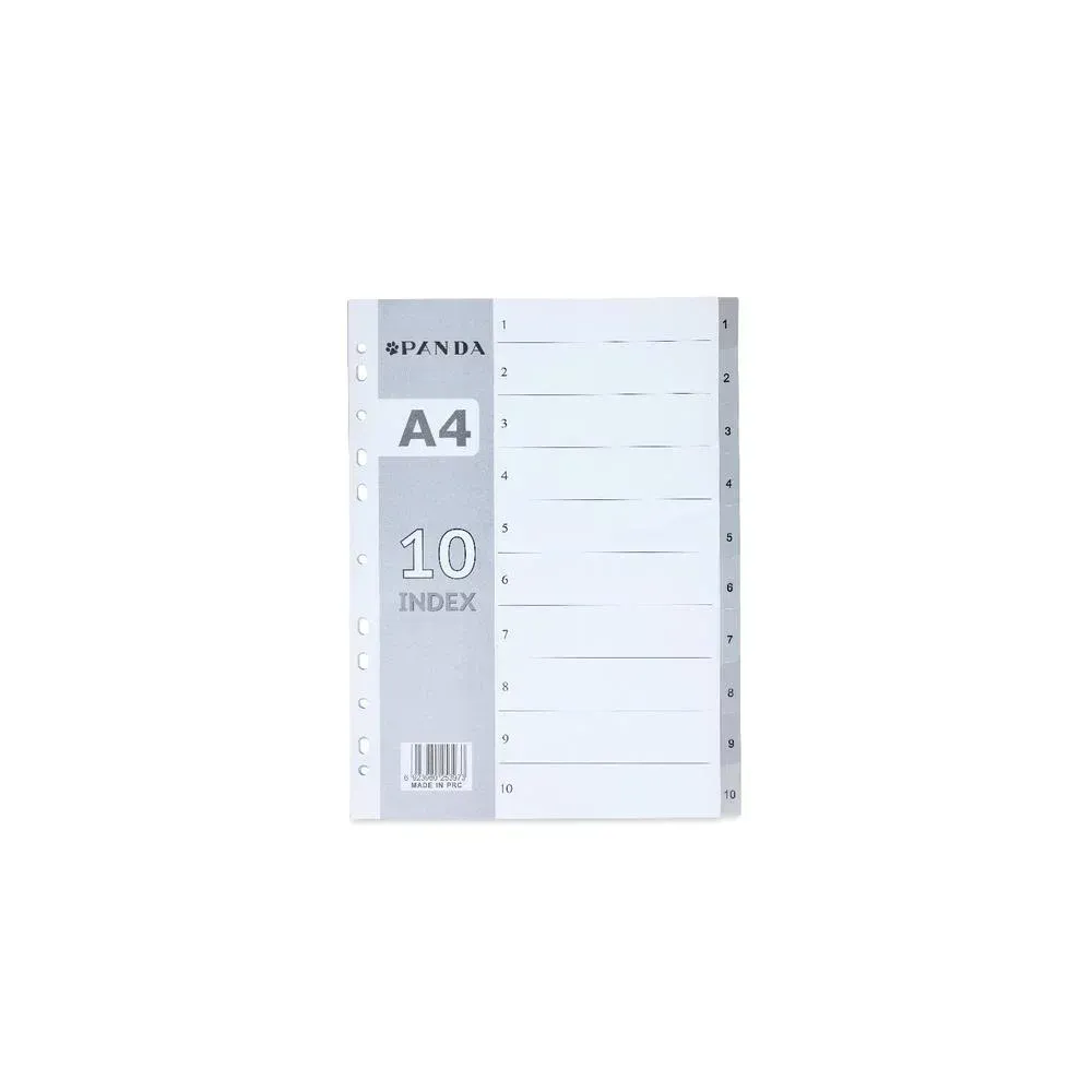 PAGE DIVIDERS - INDEX DIVIDERS COLOR GREY 1-12 SIZE A4 PP PANDA