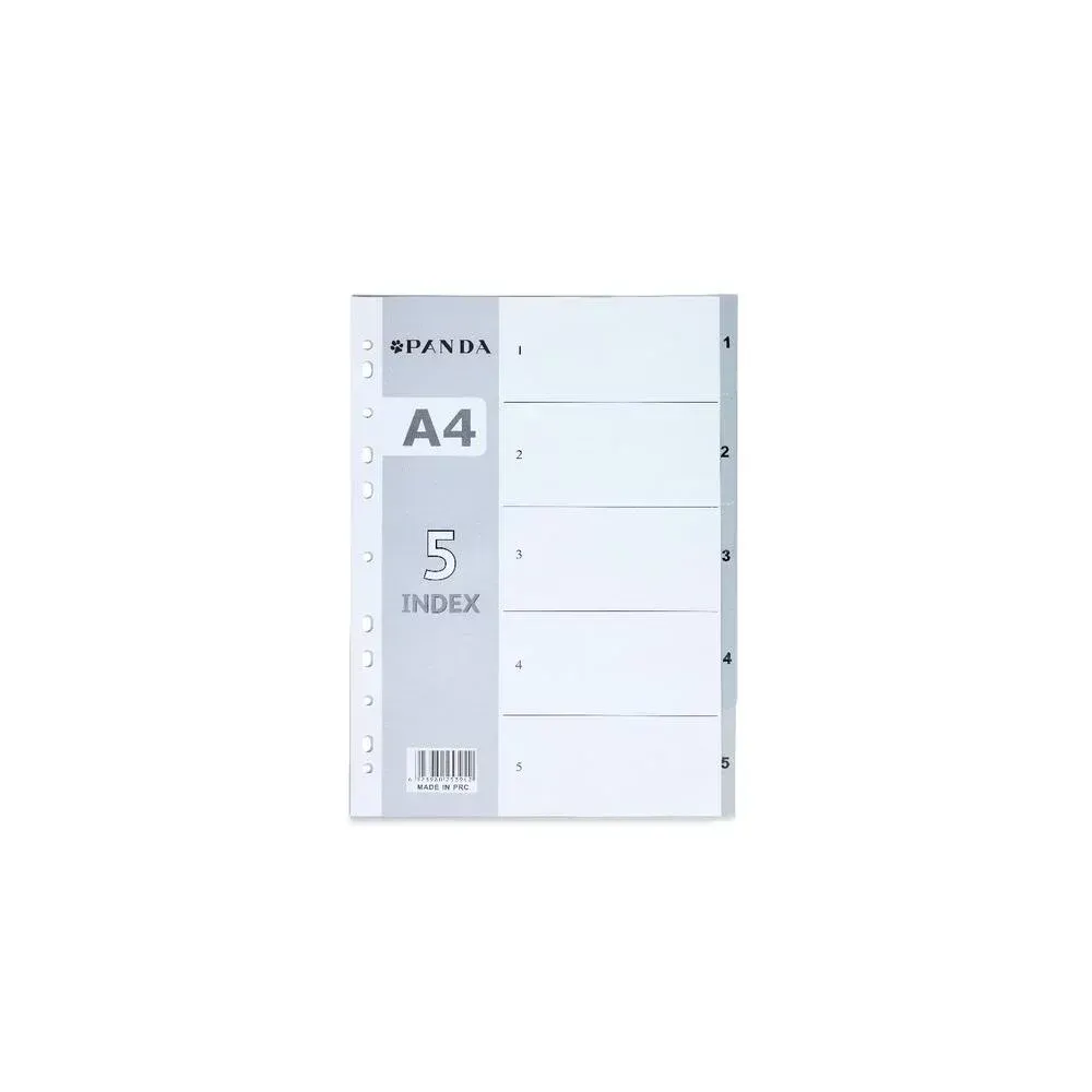 PAGE  DIVIDERS - INDEX  DIVIDER 1-5 PP  COLOR GREY PANDA