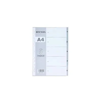 PAGE  DIVIDERS - INDEX  DIVIDER 1-5 PP  COLOR GREY PANDA