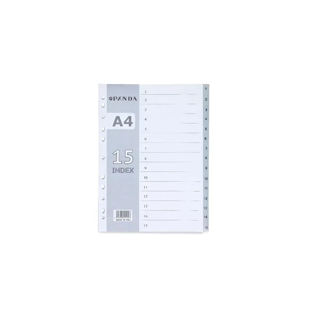 PAGE  DIVIDERS - INDEX  DIVIDER 1-15 PP  COLOR GREY PANDA