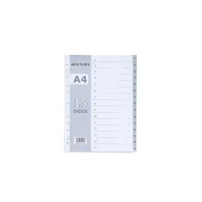 PAGE DIVIDERS - INDEX DIVIDER 1-15 PP COLOR GREY PANDA PAGE DIVIDERS - INDEX DIVIDER 1-15 PP COLOR GREY PANDA