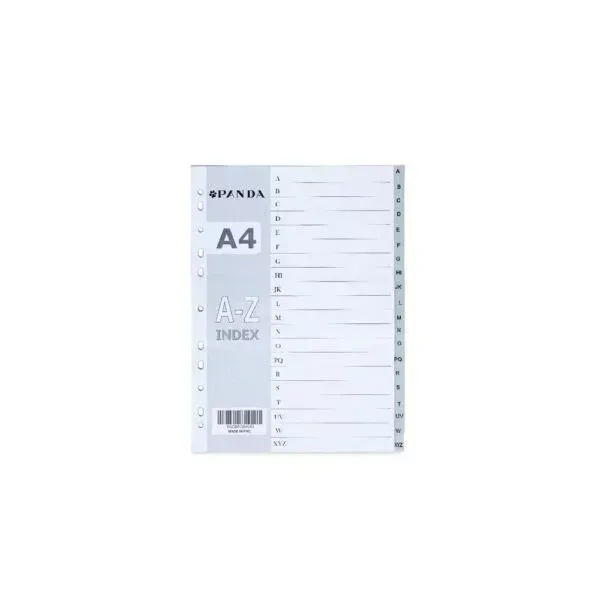 PAGE DIVIDERS - INDEX DIVIDERS COLOR GREY (A-Z) SIZE A4 PP PANDA