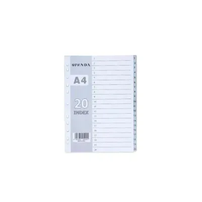 PAGE  DIVIDERS - INDEX  DIVIDER 1-20 PP  COLOR GREY PANDA