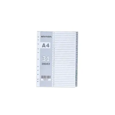 PAGE DIVIDERS - INDEX DIVIDERS COLOR GREY 1-31 SIZE A4 PP PANDA