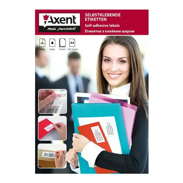 LABEL - ADHESIVE LABELS STRAIGHT 210X148,5MM 2 LABELS PER SHEET SIZE A4 2471-A  AXENT