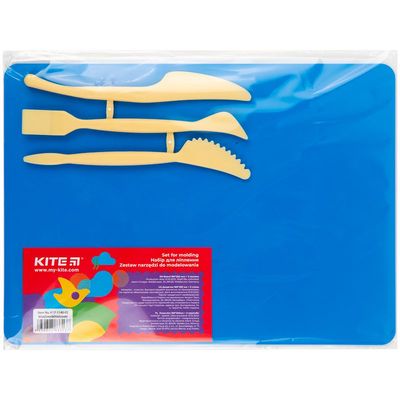 MODELING CLAY AND MODELING TOOLS  - MODELING SET  BASEPLATE & 3 DIFFERENT MODELING TOOLS  COLOR BLUE K17-1140-02 Kite