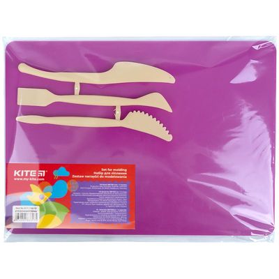 MODELING CLAY AND MODELING TOOLS  - MODELING SET  BASEPLATE & 3 DIFFERENT MODELING TOOLS  COLOR PINK K17-1140-10 Kite