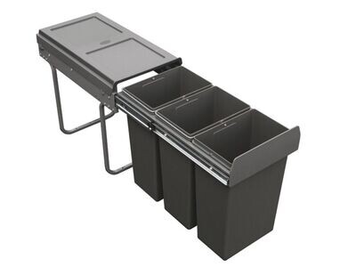 Tek Pull-Out Bin for Hinged Door Kitchen Cabinets 3x10L