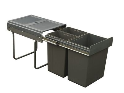 Tek Pull-Out Bin for Hinged Door Kitchen Cabinets 2x10L-1x20L