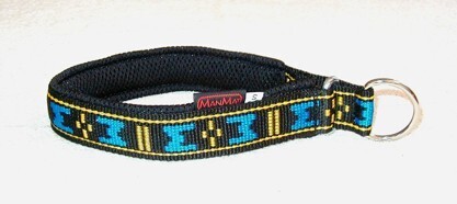 Manmat Gevoerde Martingale halsband S/Blauw